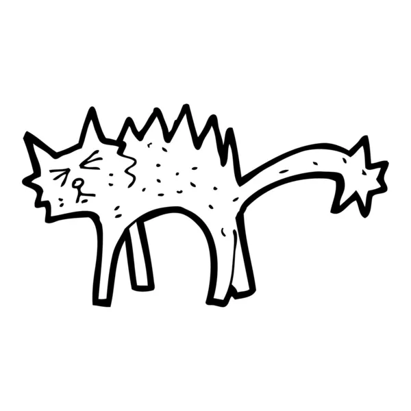 Karikatür tıslayan kedi — Stok Vektör