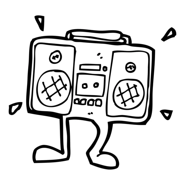 Karikatür retro radyo kaset çalar — Stok Vektör