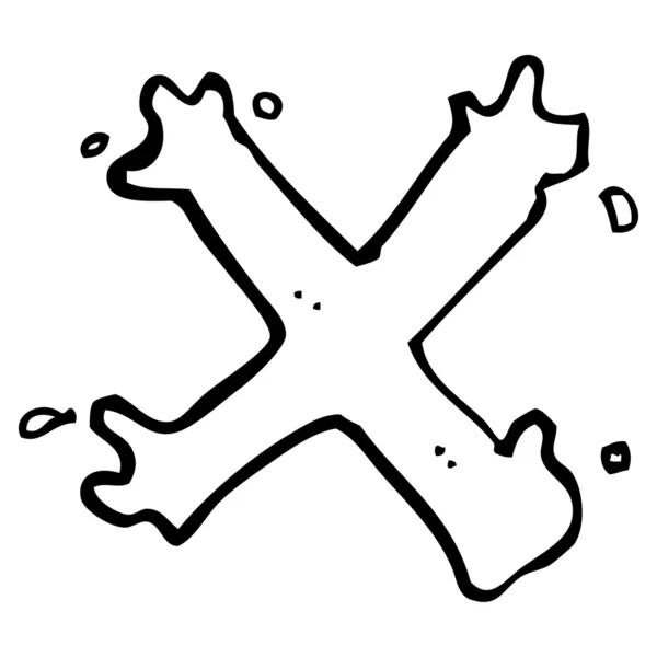 Kreslený písmeno x — Stockový vektor