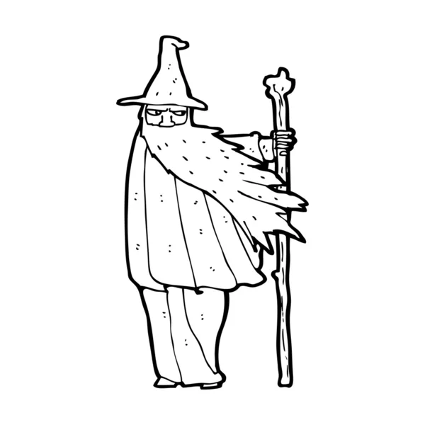 Vieux sorcier grincheux — Image vectorielle
