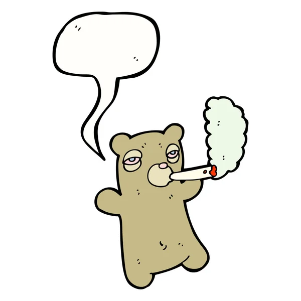 Teddy bear rokende marihuana — Stockvector