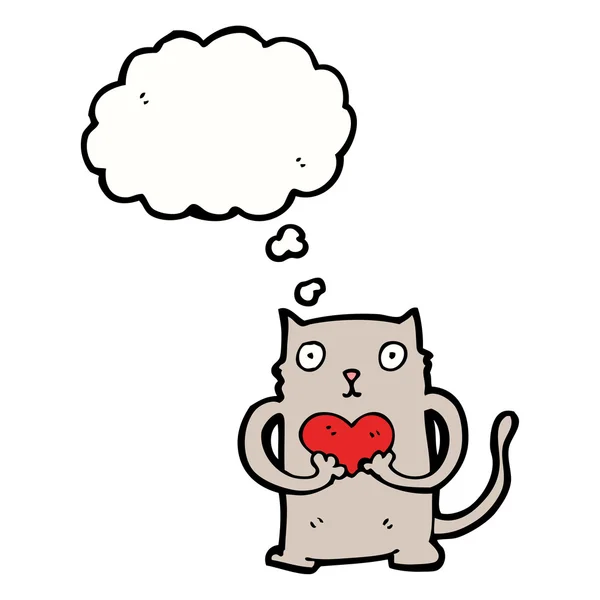 Katze mit Herz — Stockvektor