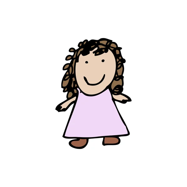 Dibujo de una niña — Archivo Imágenes Vectoriales