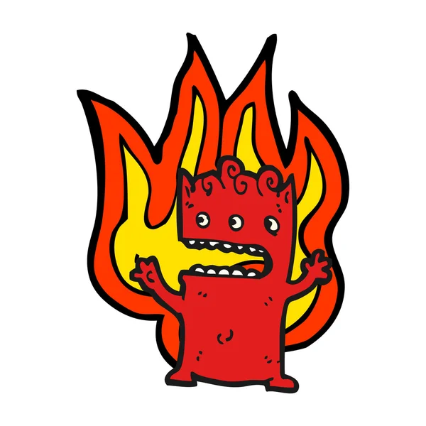 Pequeño diablo en llamas — Archivo Imágenes Vectoriales