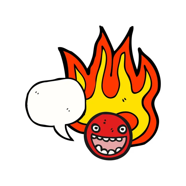 Happy flaming emoticon face — Stock Vector