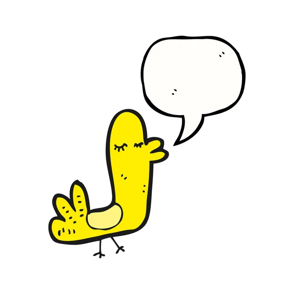 Uccello giallo divertente — Vettoriale Stock