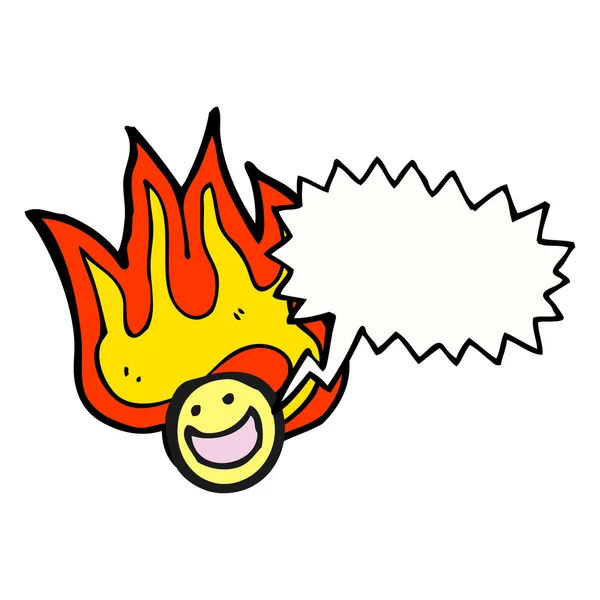 Flaming emoticon face — Stock Vector