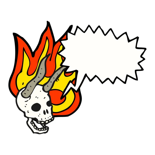 Flaming halloween devil skull — Stock Vector