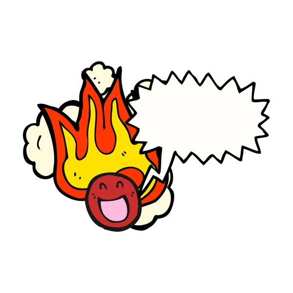 Flaming emoticon gezicht — Stockvector