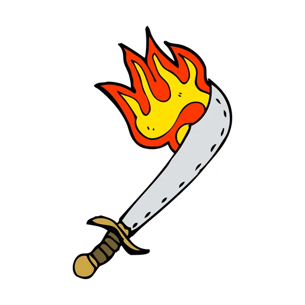 Flaming sword — Stock Vector