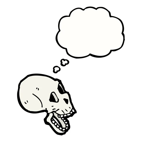 Spooky schedel met gedachte bubble — Stockvector