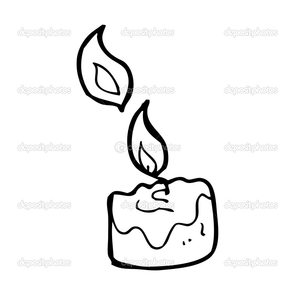 stock illustration candle melted down