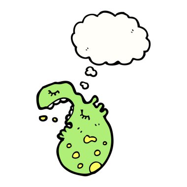 karikatür mikrop ile düşünce balonu