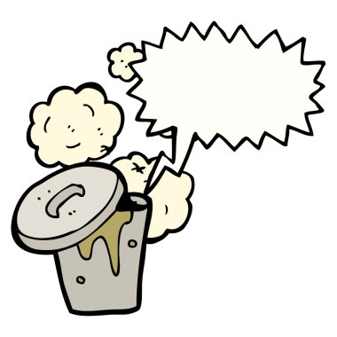 karikatür kokmuş çöp kutusu