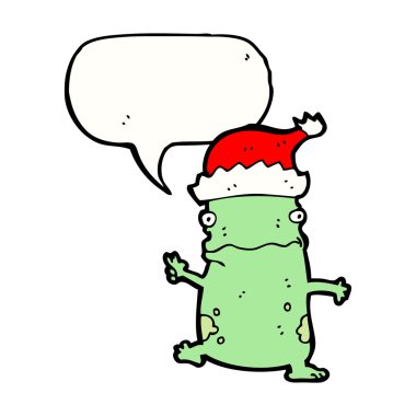 karikatür konuşan bir Noel kurbağa