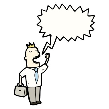 işadamı bağırarak karikatür