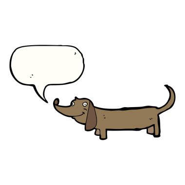 konuşan bir daksund köpek karikatür