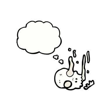 Spooky yasaktır kafatası karikatür