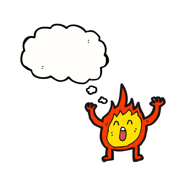 Shouting little fire spirit — Stock Vector