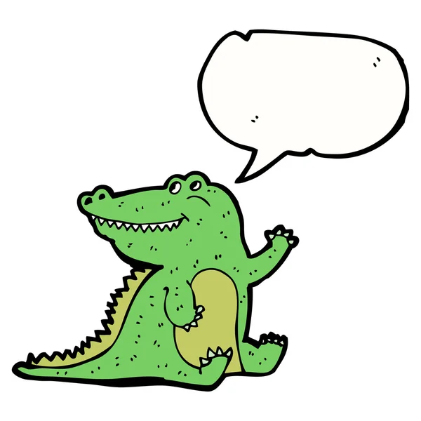 Happy cartoon crocodile waving — Stock Vector