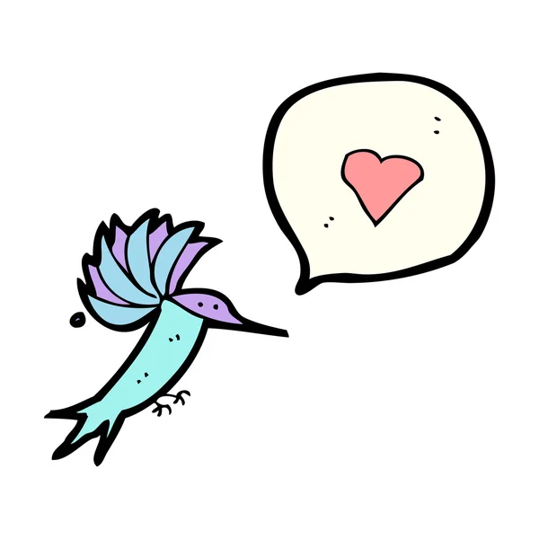 Hummingbird med kärlek hjärta — Stock vektor