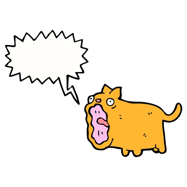 Смешной зевающий кошачий мультик — стоковый вектор