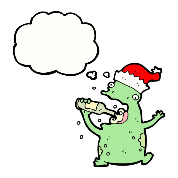 Karikatur eines sprechenden Weihnachtsfroschs — Stockvektor