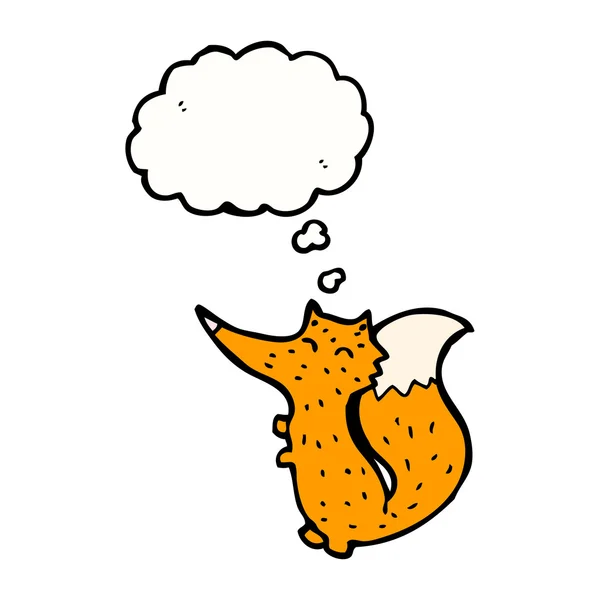 Лисиця з мислимою бульбашкою мультфільм — стоковий вектор