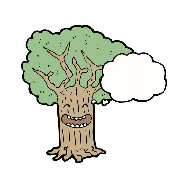 Shocked personaje de dibujos animados árbol — Vector de stock
