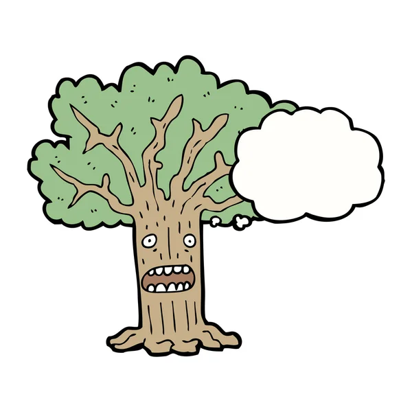 Shocked tree cartoon character — Stock Vector