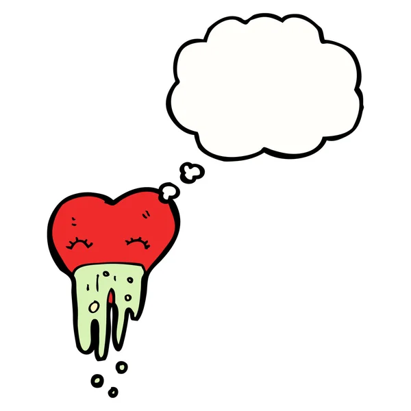 Kärlek sjuka hjärta cartoon — Stock vektor