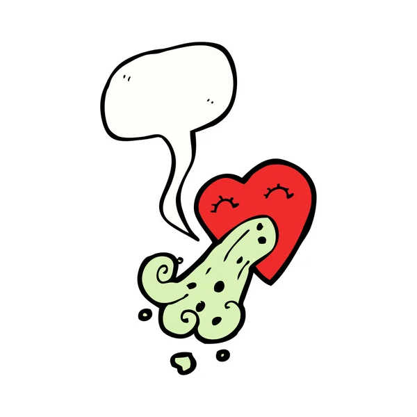 Amour malade coeur dessin animé — Image vectorielle