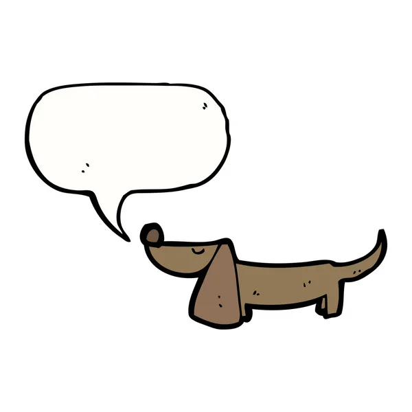 Dibujos animados de un perro salchicha parlante — Vector de stock