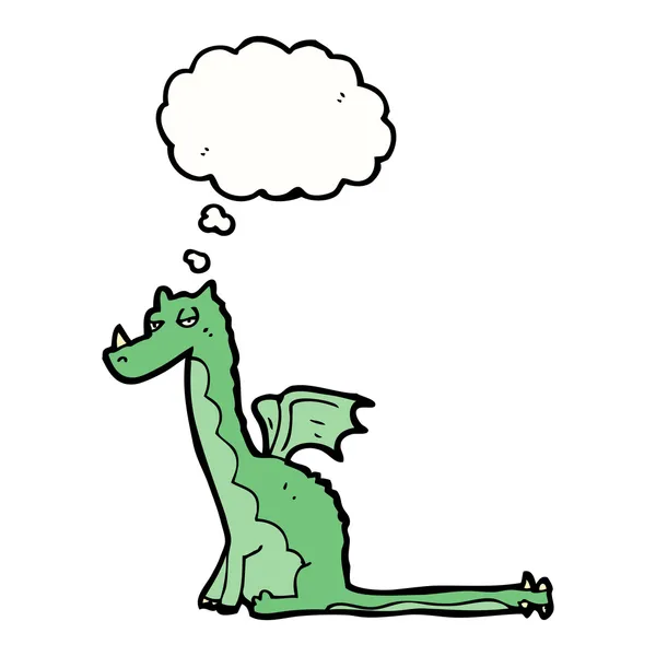Dragón con el habla de dibujos animados burbuja — Archivo Imágenes Vectoriales