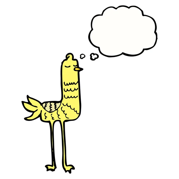 Cartone animato di un uccello giallo parlante — Vettoriale Stock