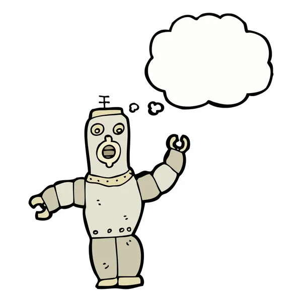 Robot with thought bubble — Stock Vector
