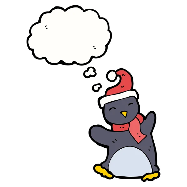 Pingüino de Navidad — Vector de stock