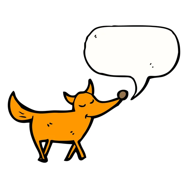 Fox con burbuja de habla — Vector de stock