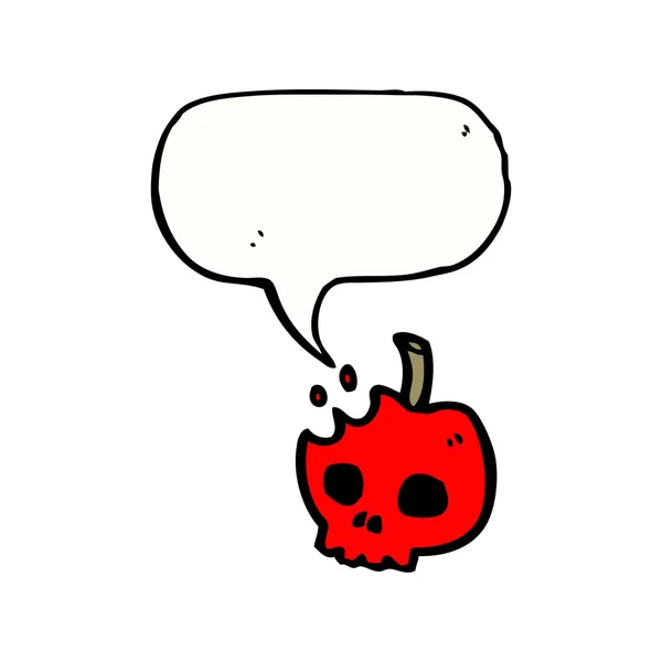 Manzana roja del cráneo — Archivo Imágenes Vectoriales