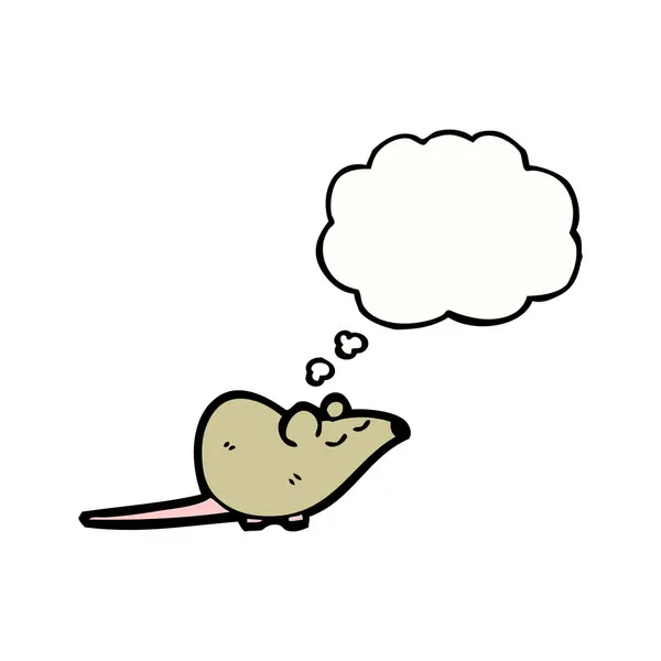 Maus mit Gedankenblase — Stockvektor