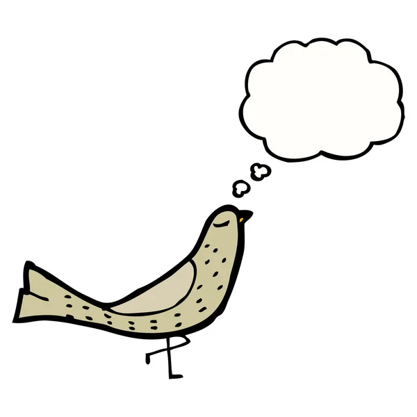 Pájaro con burbuja de pensamiento — Vector de stock