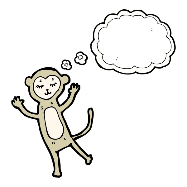 Cute monkey with thought bubble — Stock Vector