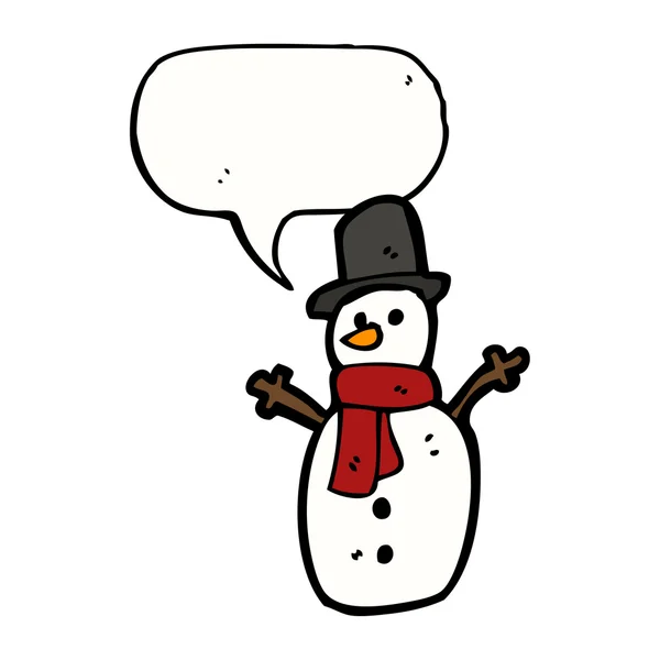 Sneeuwpop in hoed — Stockvector
