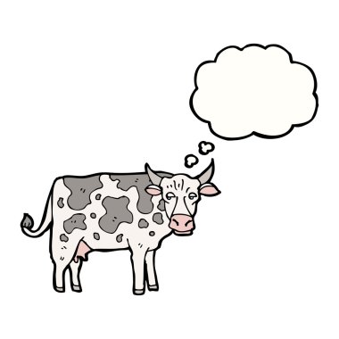 Beyaz bir arka plan üzerine inek