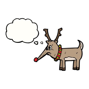 beyaz zemin üzerinde Ren geyiği