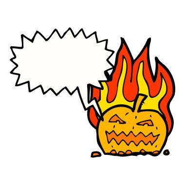 yanan halloween balkabağı