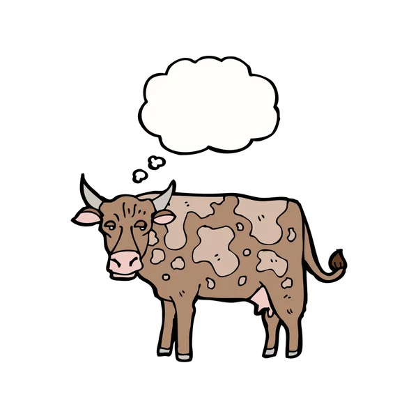 Kuh mit Gedankenblase — Stockvektor