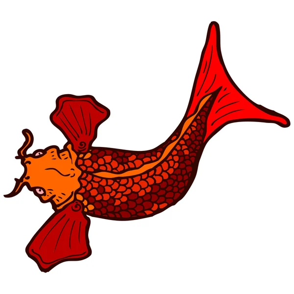赤い鯉鯉の入れ墨 — ストックベクタ