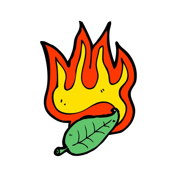 불타는 잎 — 스톡 벡터
