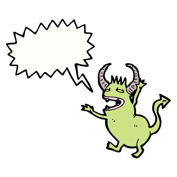 Groene kleine duivel — Stockvector